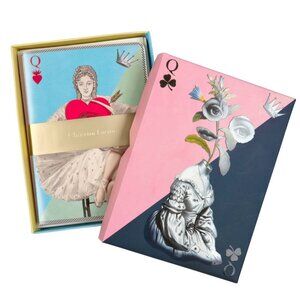 Christian Lacroix Let's Play Boxed Notecards Set of 8 Die Cut Envelopes Stickers